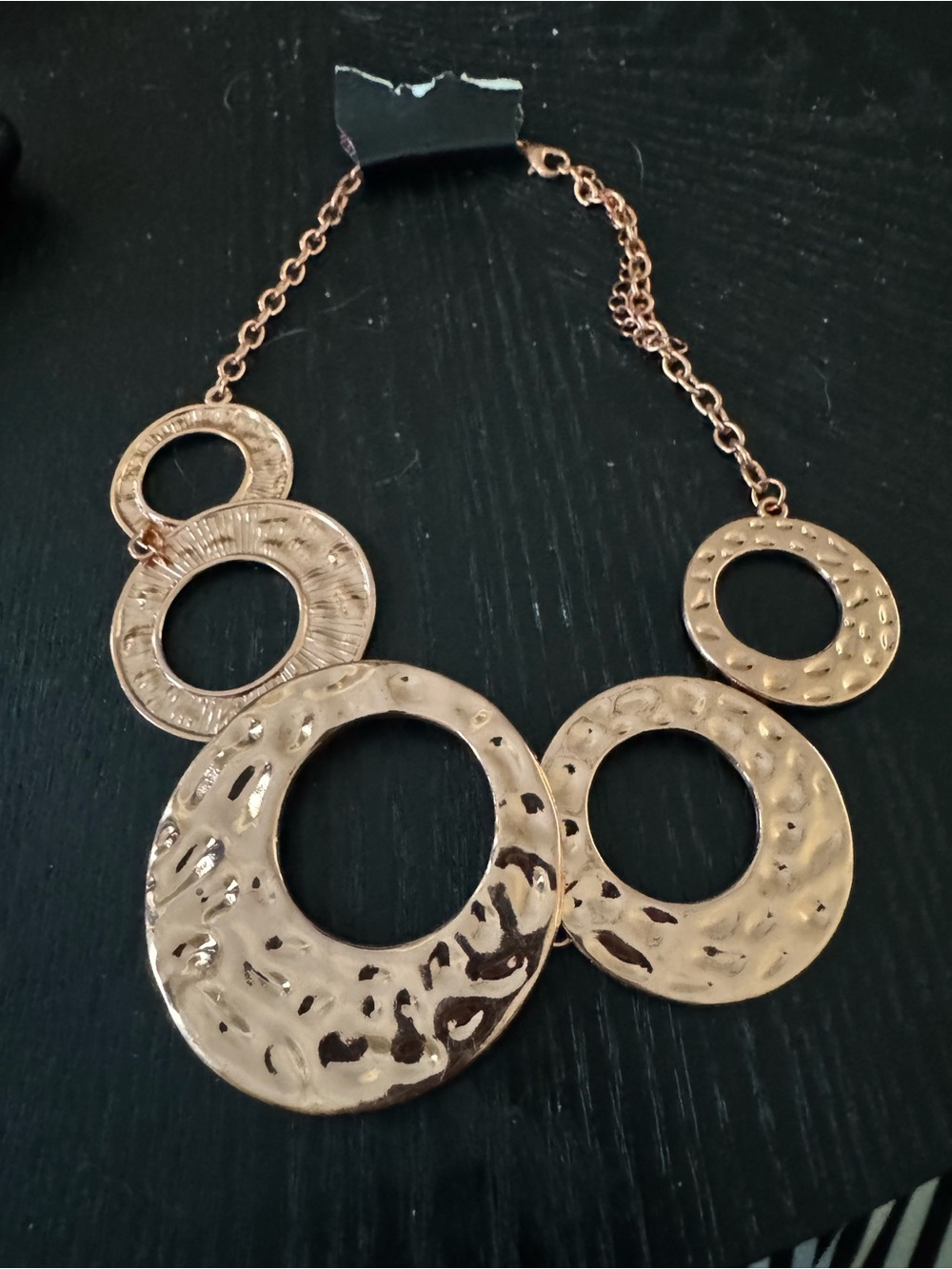 Gold-Tone Hammered Circle Statement Necklace